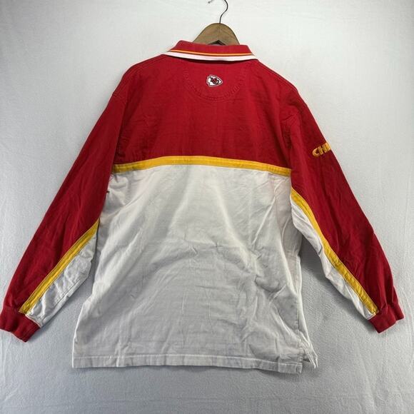 Vintage Kansas City Chiefs Rugby Shirt Men's XL Red White Embroidered Logo y2k - Picture 9 of 12